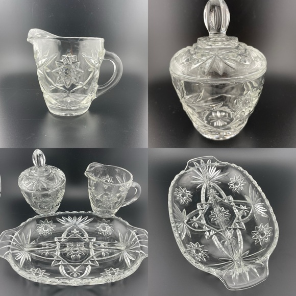 Vintage Bundle Starburst, Prescut Clear Glass, by Anchor Hocking - Picture 1 of 5